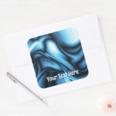 Blue Silk wave Vierkante Sticker (Envelop)