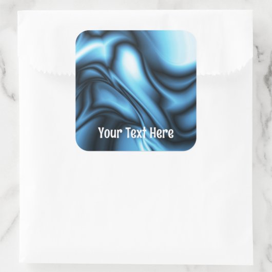 Blue Silk wave Vierkante Sticker (Tas)