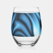 Blue Silk wave Wijnglas Zonder Voet (Achterkant)