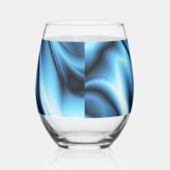 Blue Silk wave Wijnglas Zonder Voet (Rechts)
