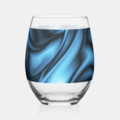 Blue Silk wave Wijnglas Zonder Voet (Links)