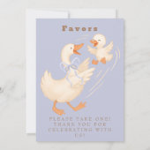 Blue Silly Goose Favor Table Sign  Kaart (Achterkant)