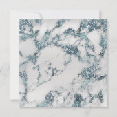 Blue Silver Abstract Marble Gray Birthday Party Kaart (Achterkant)