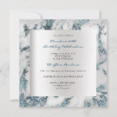 Blue Silver Abstract Marble Gray Birthday Party Kaart (Voorkant)