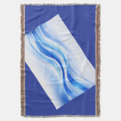Blue & Silver Abstract Wave Blanket – Modern Flowi Deken (Voorkant Verticaal)