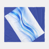 Blue & Silver Abstract Wave Blanket – Modern Flowi Fleece Deken (Voorkant (Horizontaal))