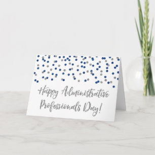 Blue Silver Administrative Professionals Day Kaart