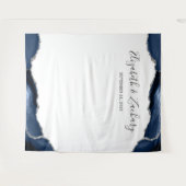 Blue Silver Agate Lijst Wedding Photo Booth Wandkleed (Voorkant (horizontaal))