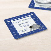 Blue Silver Armadillo Stars Afstuderen Kartonnen Onderzetters (Schuin)