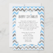 Blue Silver Baby Sprinkle boy baby shower nodigt Kaart (Voorkant)
