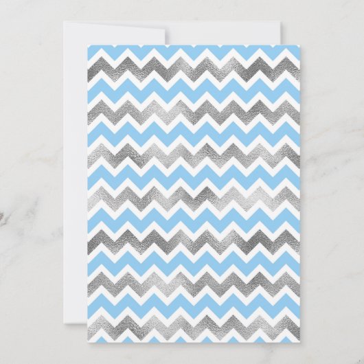 Blue Silver Baby Sprinkle boy baby shower nodigt Kaart (Achterkant)