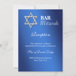Blue Silver Bar mitzvah beroemdheden RECEPTION Kaart