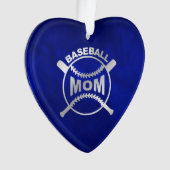 Blue Silver Baseball mama Ornament (voorkant)