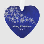 Blue Silver Baseball mama Ornament (achterkant)