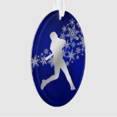 Blue Silver Baseball Player Ornament (voorkant)