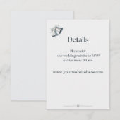 Blue Silver Bells Wedding Website Details Card Informatiekaartje (Voorkant / Achterkant)