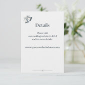 Blue Silver Bells Wedding Website Details Card Informatiekaartje (Staand voorkant)