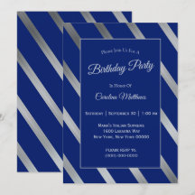 Blue Silver Birthday