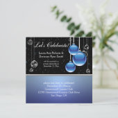 Blue Silver Black kerstposthuwelijk Kaart (Staand voorkant)