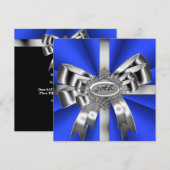 Blue Silver Bow 30th Black White Jewel 2 Kaart (Voorkant / Achterkant)