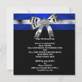 Blue Silver Bow 30th Black White Jewel Kaart (Achterkant)