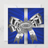 Blue Silver Bow 30th Black White Jewel Kaart (Voorkant)