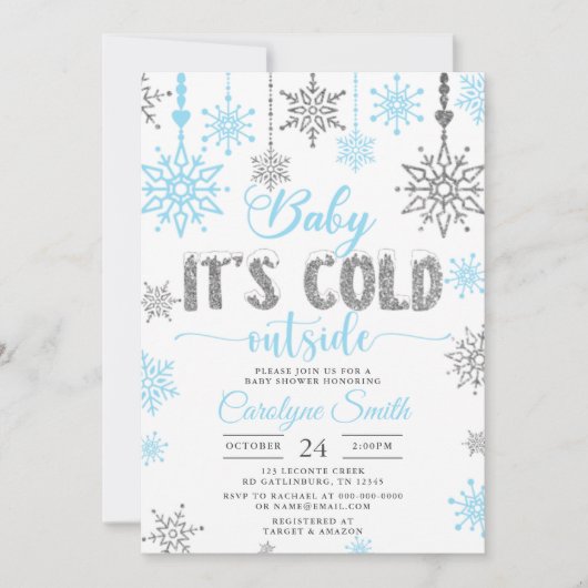 Blue Silver Boy Baby zijn koude buitenzijde Baby s Kaart (Voorkant)