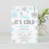 Blue Silver Boy Baby zijn koude buitenzijde Baby s Kaart (Staand voorkant)