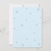 Blue & Silver Boy Winter wonderland Dank u Notitiekaartje (Achterkant)