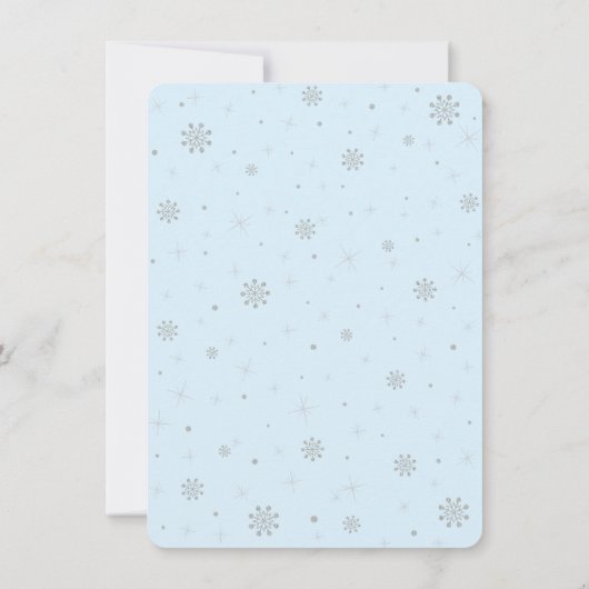 Blue & Silver Boy Winter wonderland Dank u Notitiekaartje (Achterkant)