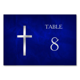 Blue Silver Christelijk Cross Table Kaart