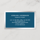Blue Silver Clothes Hanger Mode Stylist Visitekaartje (Achterkant)