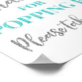 Blue Silver Confetti Bedankt voor Popping By Sign Poster (Hoek)