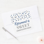 Blue Silver Confetti pensioen is zoet Vierkante Sticker (Envelop)