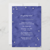 Blue & Silver Confetti Photo Afstuderen Invitation Kaart (Achterkant)