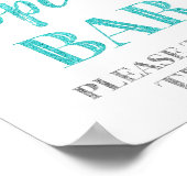 Blue Silver Confetti Popcorn Bar Teken Poster (Hoek)