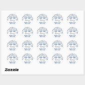 Blue Silver Confetti Sip Sip Hooray Ronde Sticker (Vel)