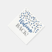 Blue Silver Confetti Welcome Back Napkins Servet (Hoek)