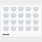 Blue Silver Confetti Welcome Back Square Sticker (Vel)