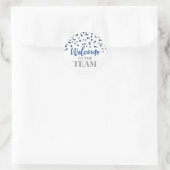 Blue Silver Confetti Welcome to Team Ronde Sticker (Tas)