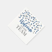 Blue Silver Confetti Welkom bij Team Napkins Servet (Hoek)