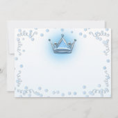 Blue & Silver Crown Party Confetti uitnodiging (Achterkant)