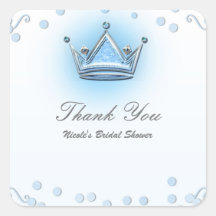 Blue & Silver Crown Party Confetti uitnodiging