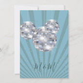 Blue Silver Disco Sun Rays Chic Wedding Kaart (Voorkant)