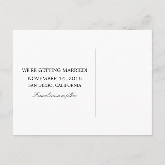 Blue Silver Dragon Save the Date Briefkaart (Achterkant)