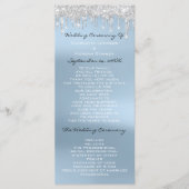 Blue Silver Drips Event Wedding Program Formal Programmakaart (Voorkant)