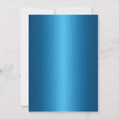 Blue, Silver en White 65th Birthday Invitation Kaart (Achterkant)