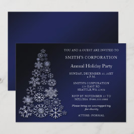 Blue Silver Festive Corporate-feestdag Kaart