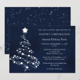 Blue Silver Festive Corporate-feestdag Kaart