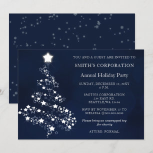 Blue Silver Festive Corporate-feestdag Kaart